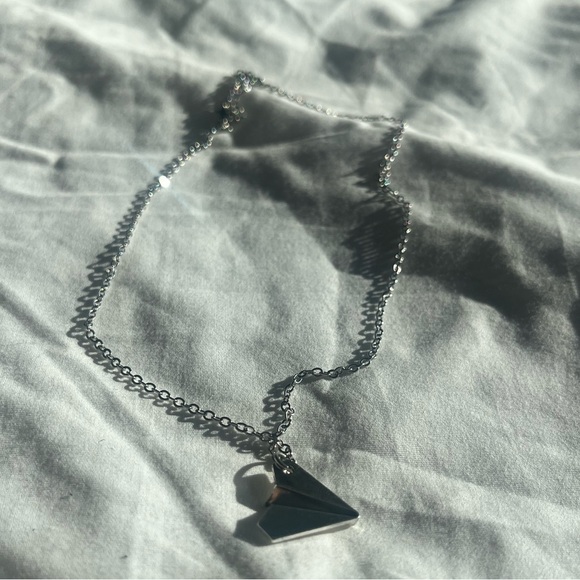 💛 Taylor Swift Lyric Inspired Two paper air planes flying Necklace - Silver New - Picture 6 of 8